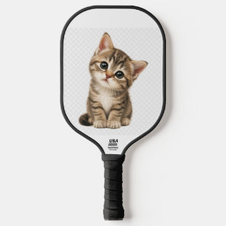 かわいい子猫のピックルボールパドル | 愛らしい猫のスポーツ ピックルボールラケット