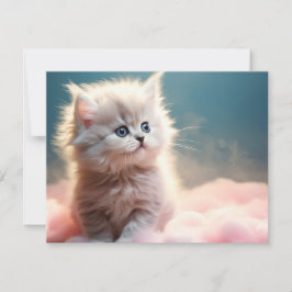 かわいい子猫のフラットホリデーカード シーズンカード