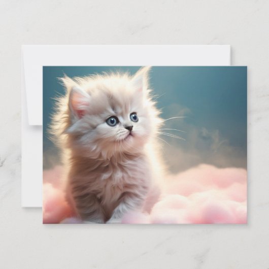 かわいい子猫のフラットホリデーカード シーズンカード (正面)
