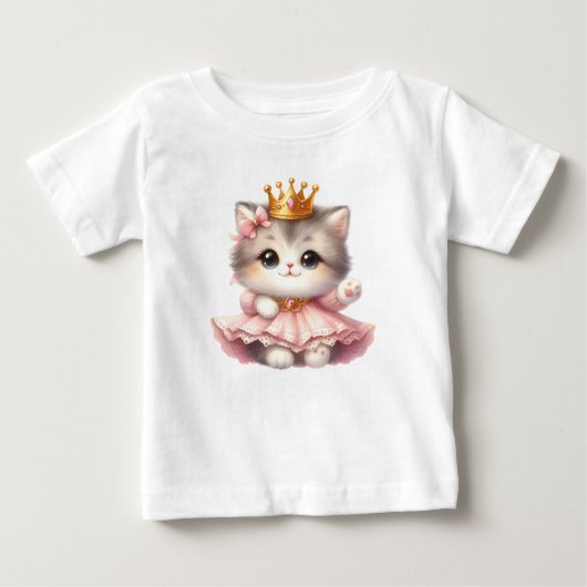 かわいい子猫のプリンセス ベビーTシャツ (正面)