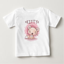 かわいい子猫のベビーTシャツ ベビーTシャツ
