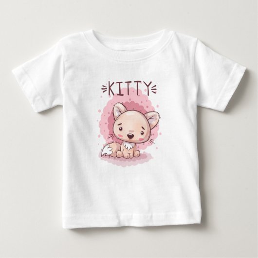 かわいい子猫のベビーTシャツ ベビーTシャツ (正面)