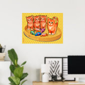 かわいい子猫のポスター4匹の子猫のデザイン ポスター (ホームオフィス)