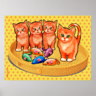 かわいい子猫のポスター4匹の子猫のデザイン ポスター