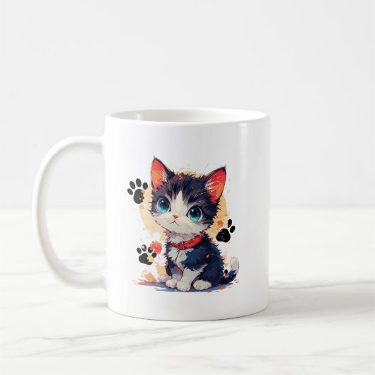 かわいい子猫のマグカップ コーヒーマグカップ (左)