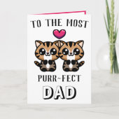 かわいい子猫のユーモアあふれるパパへの誕生日メッセージ サンキューカード (正面)