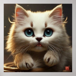 かわいい子猫のライトブラウンストライプポスター ポスター