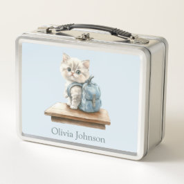 かわいい子猫のリュックサック オーダーメイド メタルランチボックス