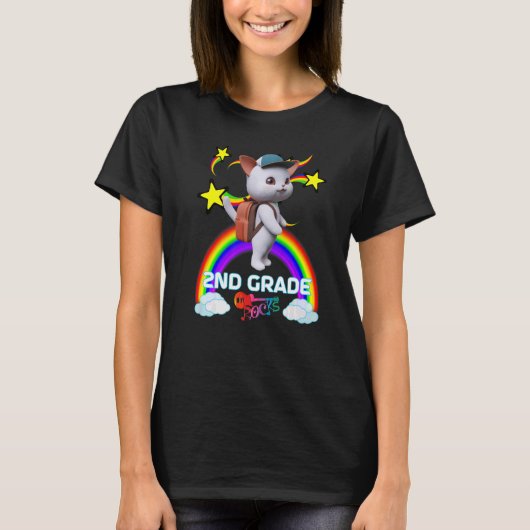 かわいい子猫のリュック野球帽子 2年生 RO Tシャツ (正面)
