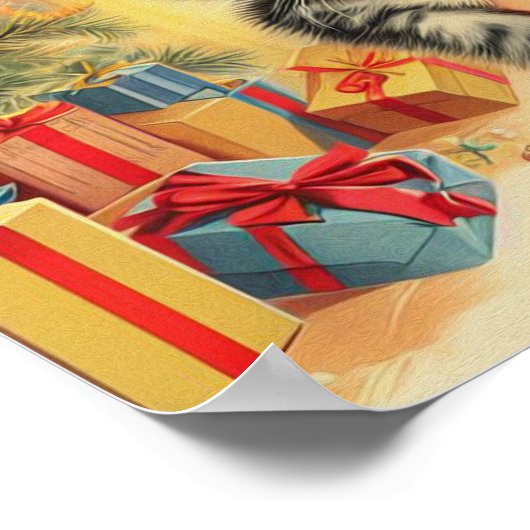 かわいい子猫のヴィンテージピン留め ポスター (角)