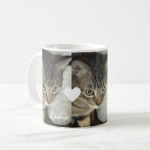 かわいい子猫の三枚写真ハートの名前ペット コーヒーマグカップ (正面左)