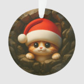 かわいい子猫の両面ホリデー オーナメント (正面)