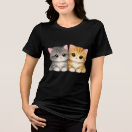 かわいい子猫の二人組 トライブレンドTシャツ