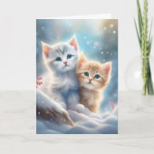 かわいい子猫の冬の不思議の国 カード (正面)