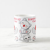 かわいい子猫の名前と年齢キッズ誕生日 コーヒーマグカップ (中央)