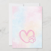 かわいい子猫の子猫の誕生日パティピンクにしよう 招待状 (裏面)