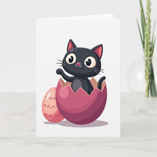 かわいい子猫の孵化の日カード カード (正面)