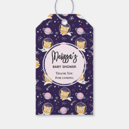 かわいい子猫の宇宙飛行士パターンイベントありがとう ギフトタグ