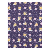 かわいい子猫の宇宙飛行士パターン テーブルクロス (正面)