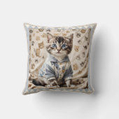 かわいい子猫の就寝時間動物アート クッション (裏面)