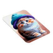 かわいい子猫の帽子自身愛らしい子猫 マグネット (右側)