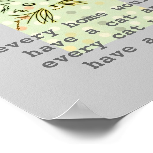 かわいい子猫の文字引用文 ポスター (角)