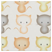かわいい子猫の柄 ファブリック (クローズアップ)