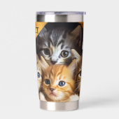 かわいい子猫の毛玉 保温保冷タンブラー (左面)
