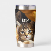 かわいい子猫の毛玉 保温保冷タンブラー (背面)