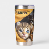 かわいい子猫の毛玉 保温保冷タンブラー (正面)