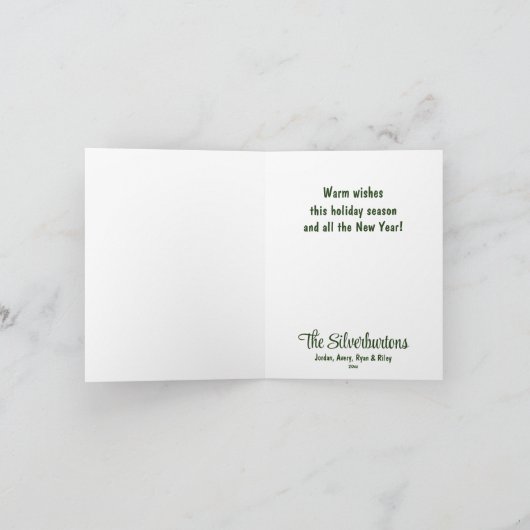 かわいい子猫の水の色のクリスマス シーズンカード (内部)