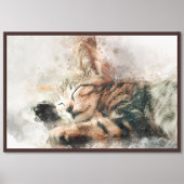 かわいい子猫の水彩画 睡眠 フォトプリント