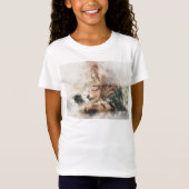 かわいい子猫の水彩画 睡眠 Tシャツ (正面)