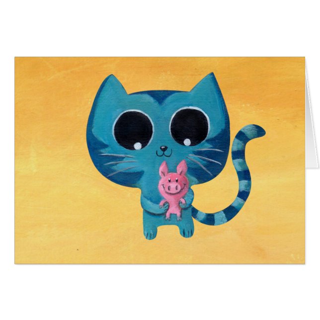 かわいい子猫の猫およびブタ (正面横)