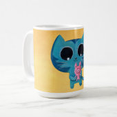 かわいい子猫の猫およびブタ コーヒーマグカップ (正面左)