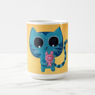 かわいい子猫の猫およびブタ コーヒーマグカップ
