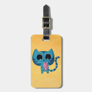かわいい子猫の猫およびブタ ラゲッジタグ