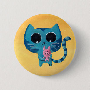 かわいい子猫の猫およびブタ 缶バッジ