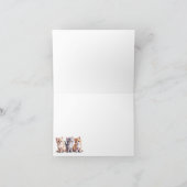 かわいい子猫の畳みカードの3点 招待状 (内部)