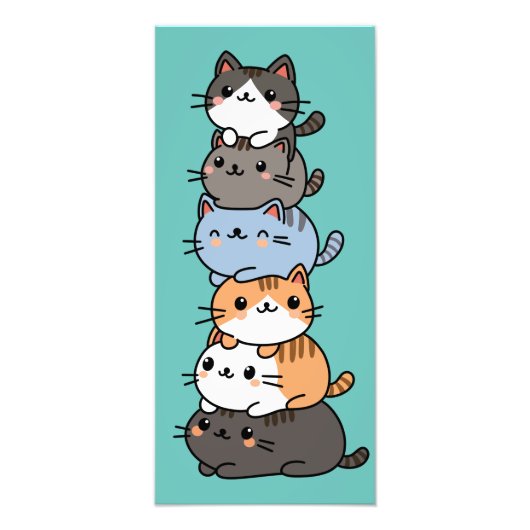 かわいい子猫の積み重ね フォトプリント            (正面)