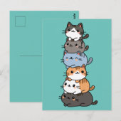 かわいい子猫の積み重ね ポストカード (正面/裏面)