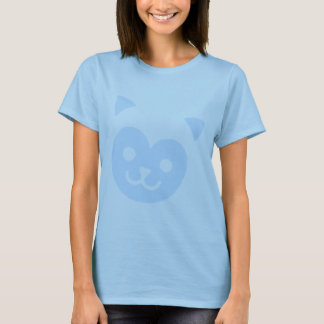 かわいい子猫の笑顔ブルー Tシャツ