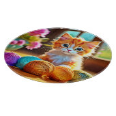 かわいい子猫の糸 カッティングボード (角)