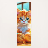 かわいい子猫の糸 ヨガマット (正面)