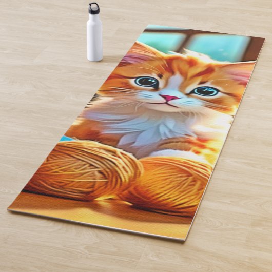 かわいい子猫の糸 ヨガマット (インサイチュ)