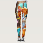 かわいい子猫の糸 レギンス (正面)