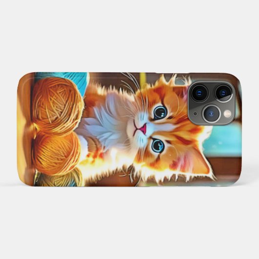 かわいい子猫の糸 Case-Mate iPhoneケース (裏面(横))