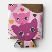 かわいい子猫の背景 缶クーラー (正面)