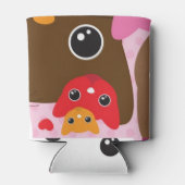 かわいい子猫の背景 缶クーラー (裏面)