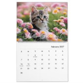 かわいい子猫の花毎日2024年 カレンダー (2月 2027)